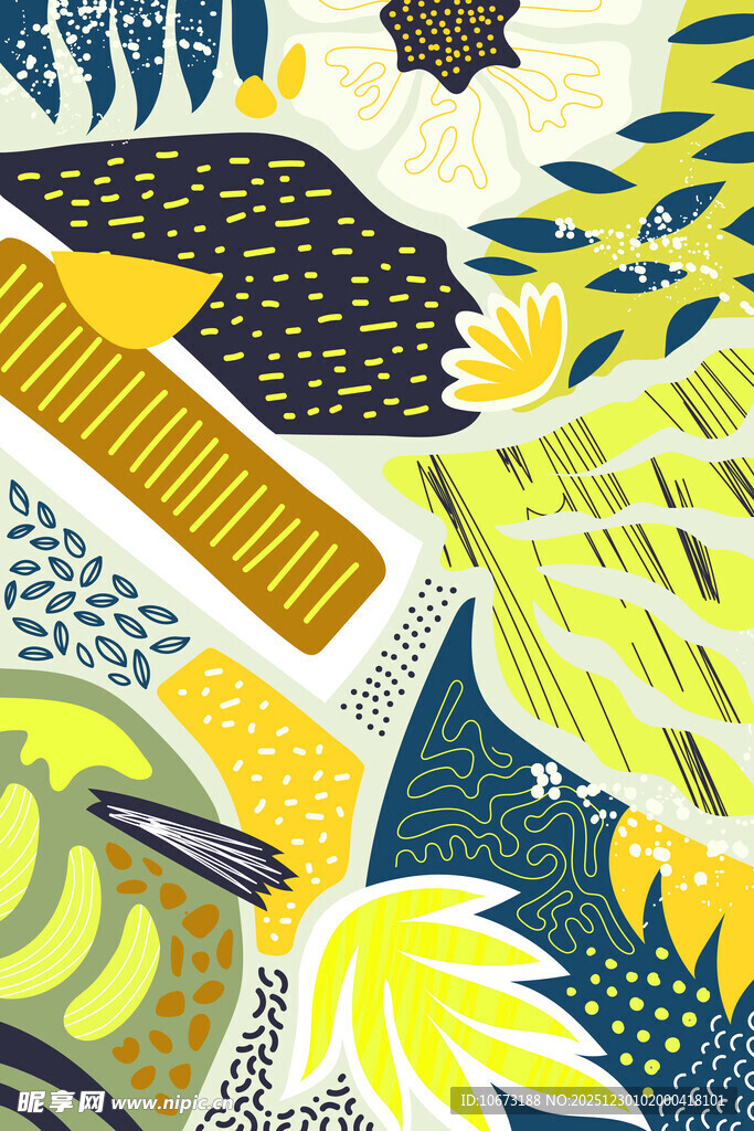 抽象创意几何植物图案设计