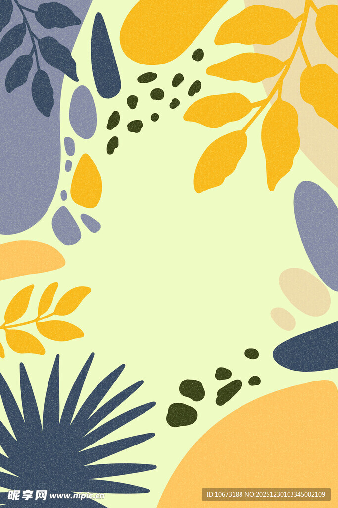 多彩植物元素抽象背景图