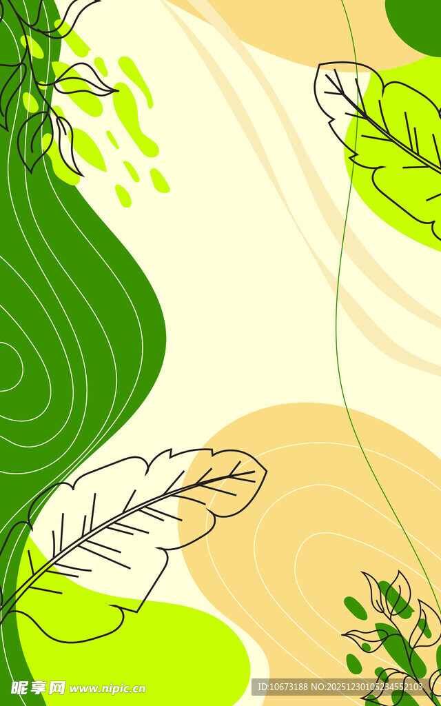 清新绿植背景图案设计