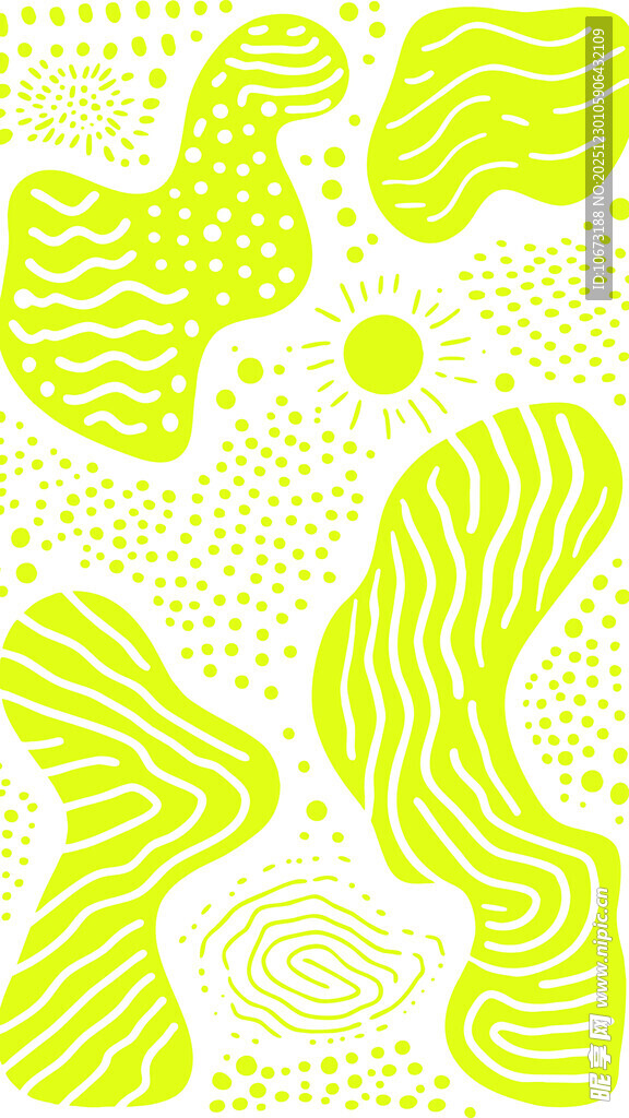 清新黄绿抽象几何图案背景