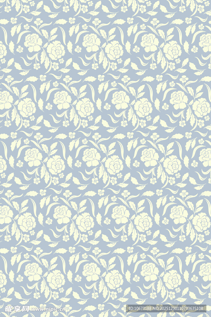 浅蓝色花卉图案纹理背景