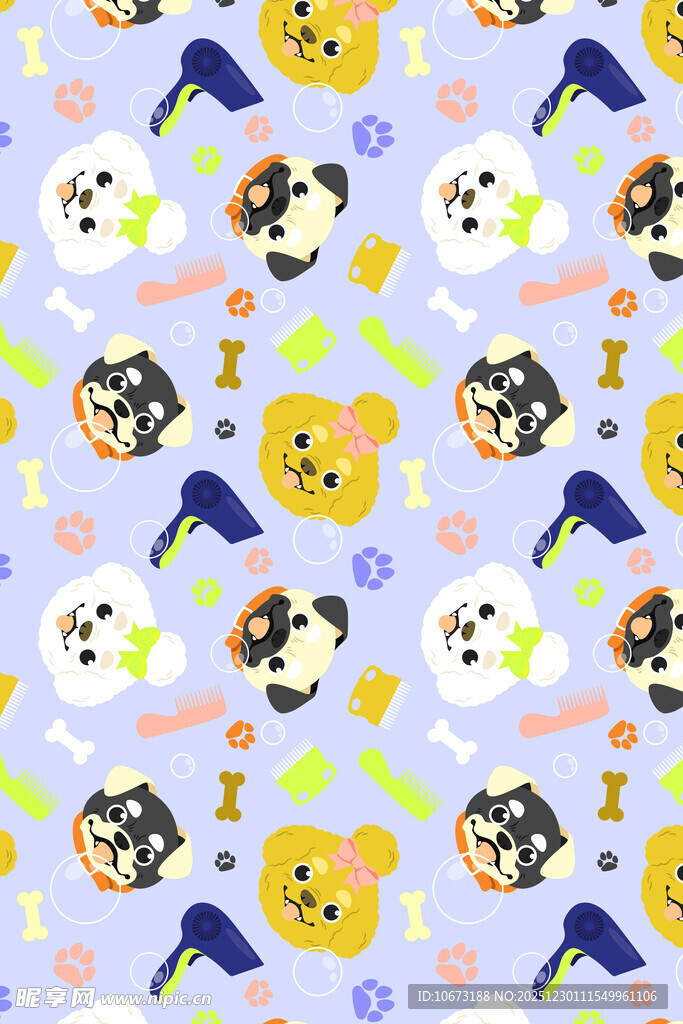 可爱卡通动物图案背景