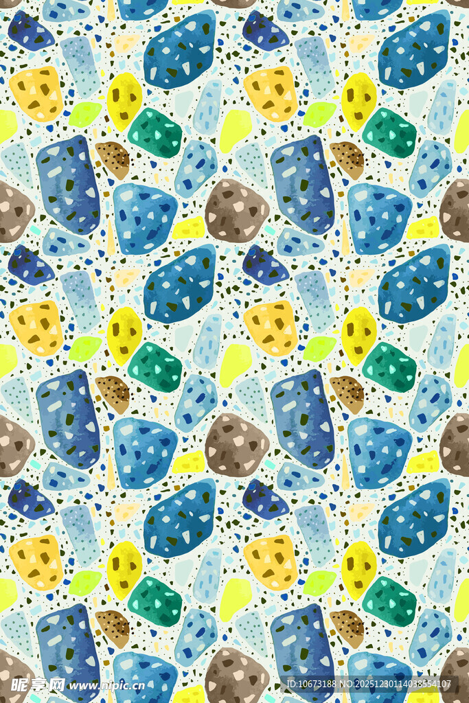 多彩海洋生物图案背景