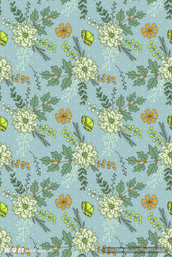 浅蓝色花卉图案背景