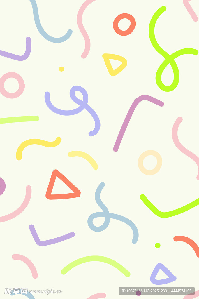 多彩几何线条装饰图案