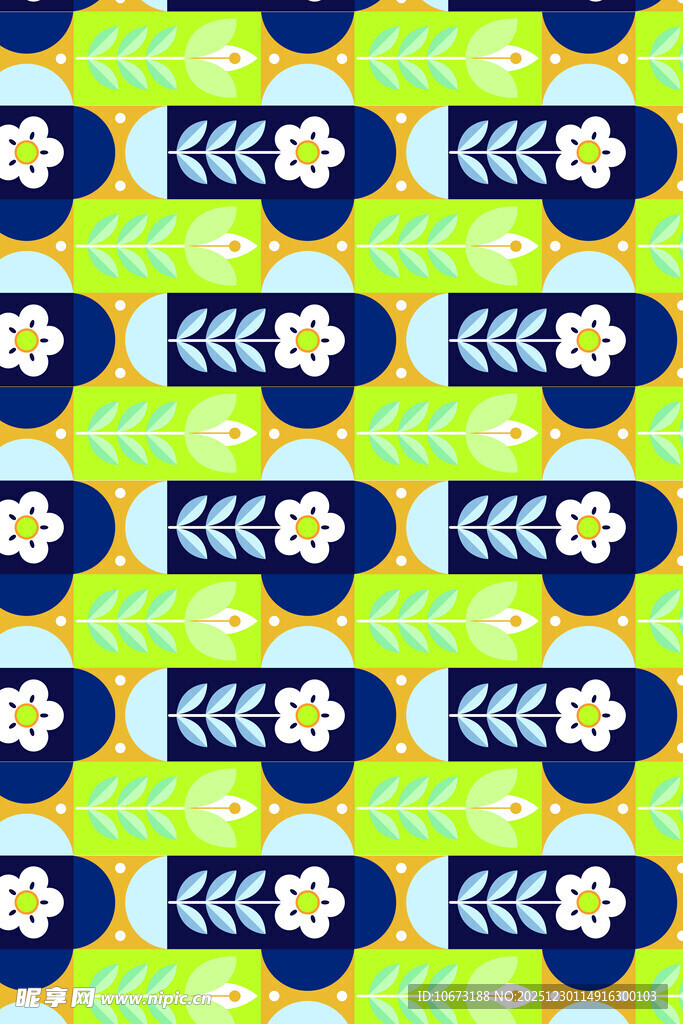 几何花卉图案背景纹理