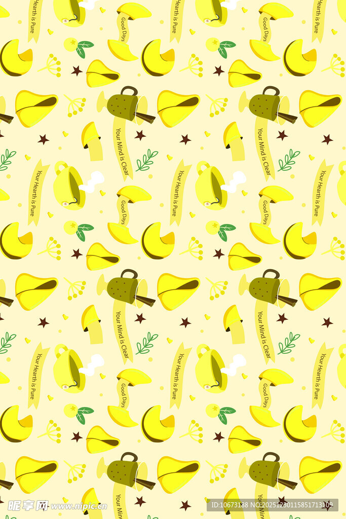 黄色水果图案背景纹理