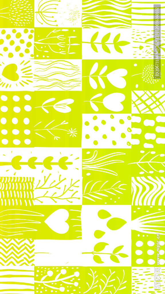 清新黄绿几何图案背景