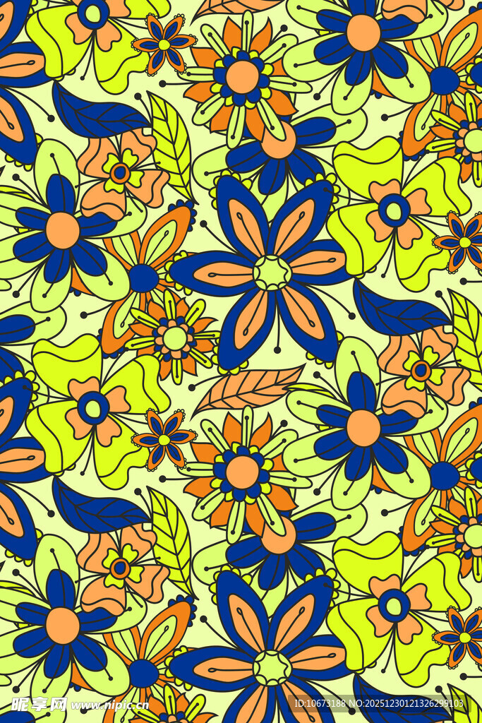 多彩花卉图案纹理