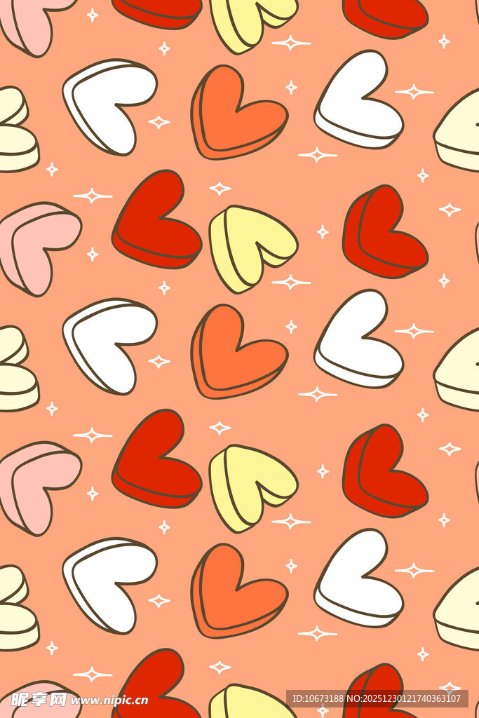 多彩爱心图案背景