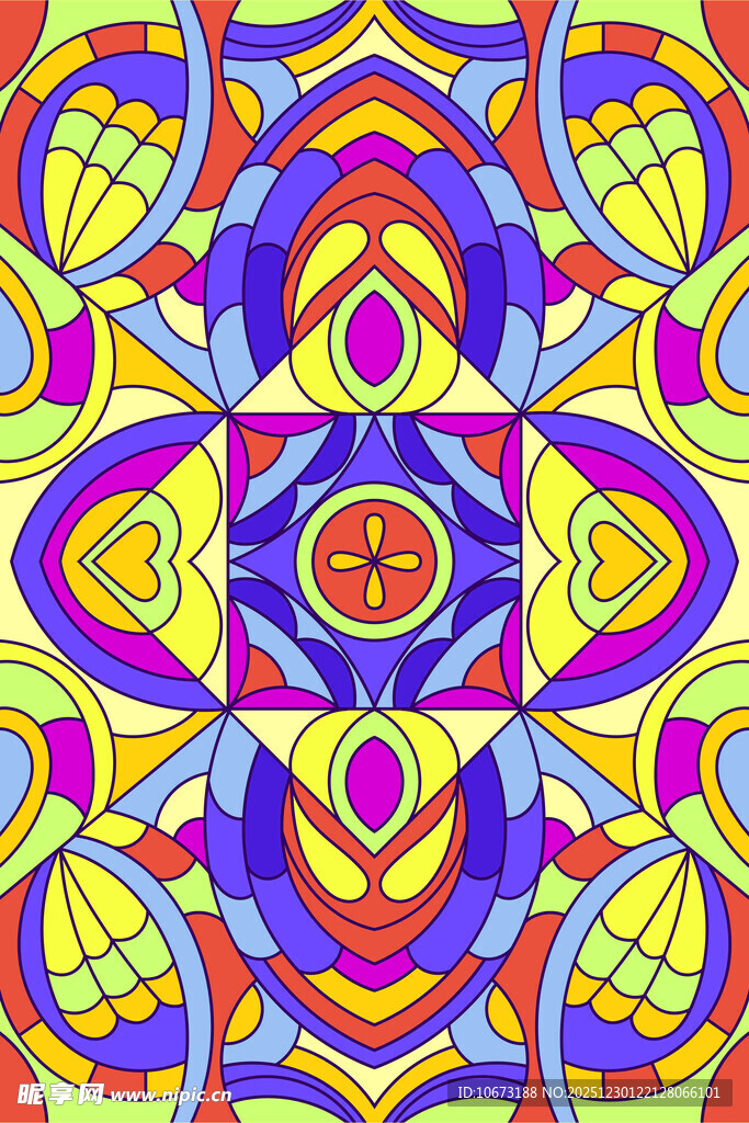 绚丽多彩几何抽象图案