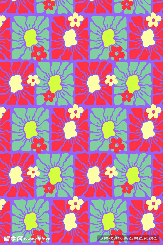 多彩几何图案无缝背景图