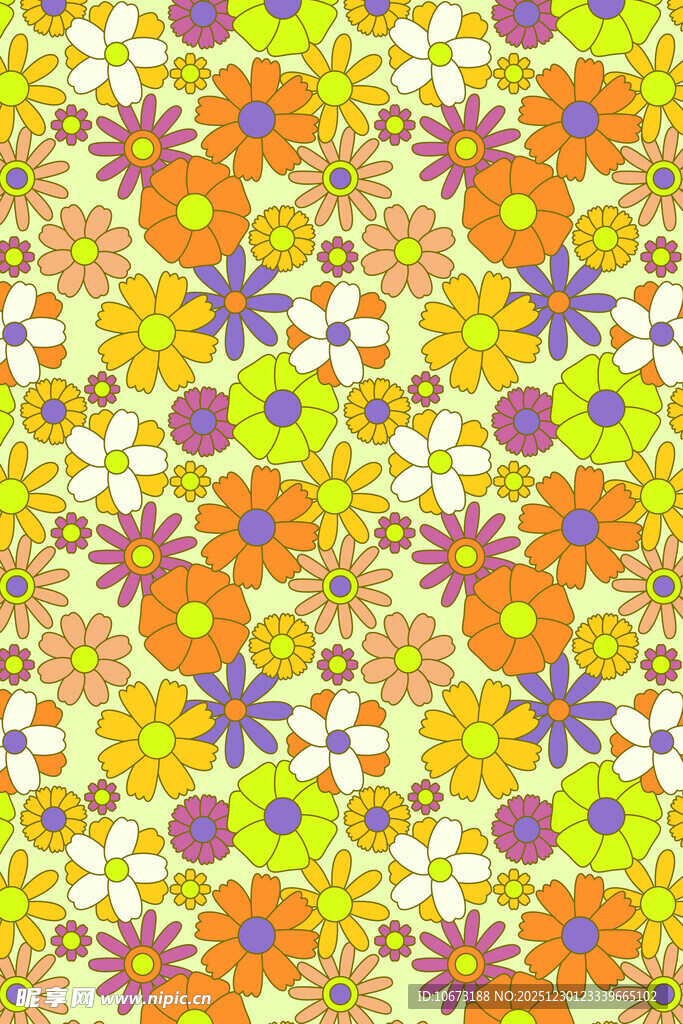 多彩花卉图案背景