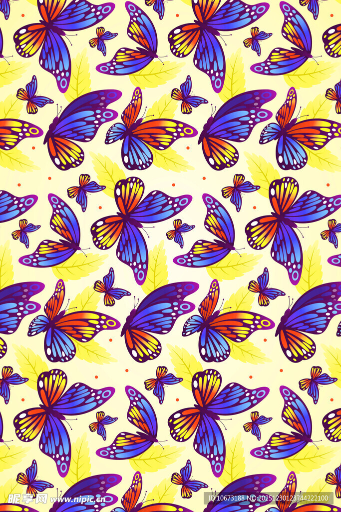 多彩飞鸟图案背景纹理