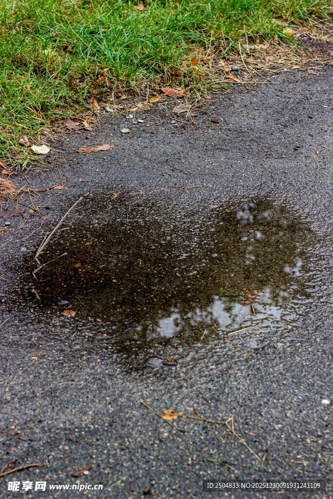 路面凸起的积水石块