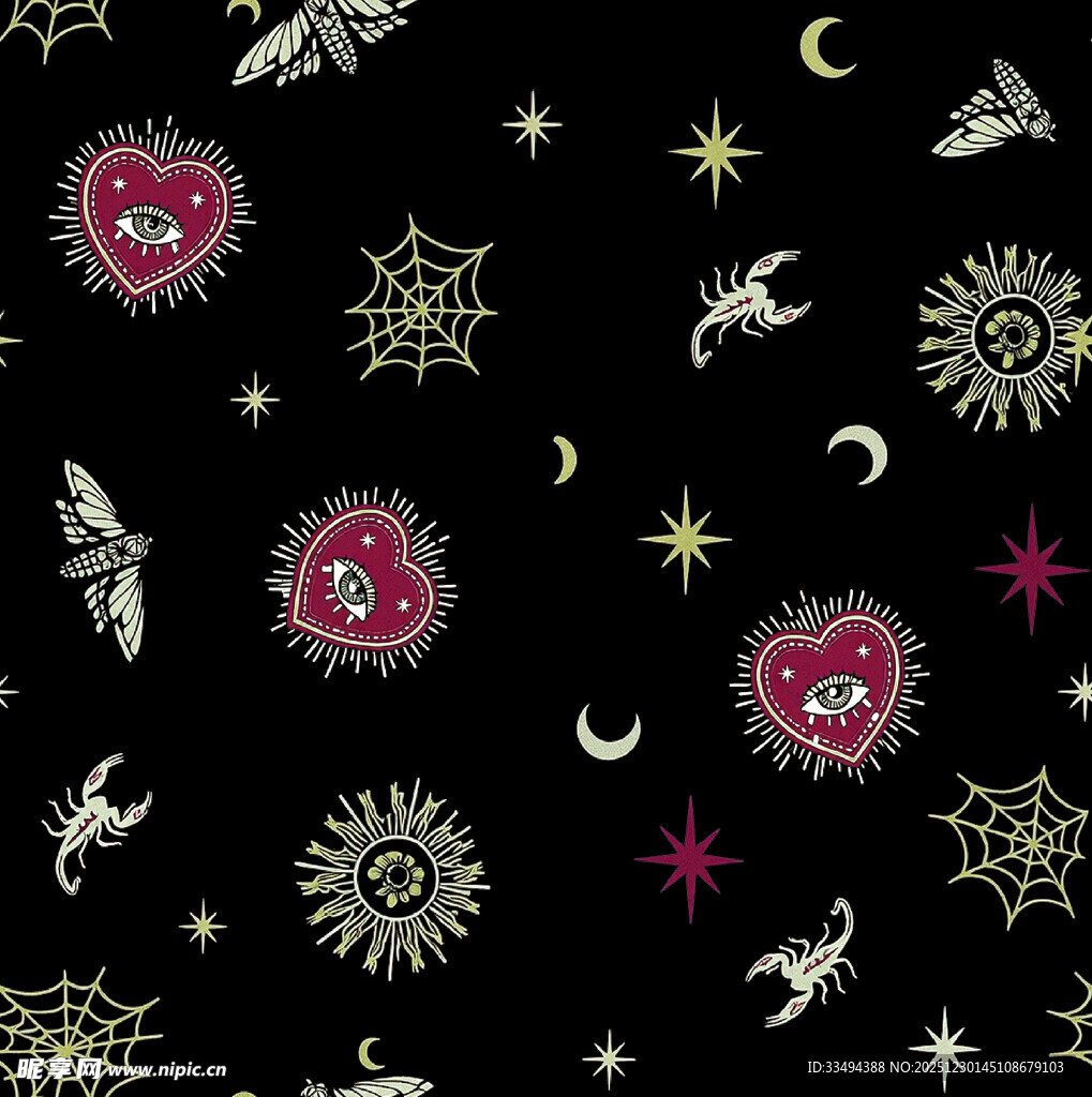 黑色背景梦幻神秘图案