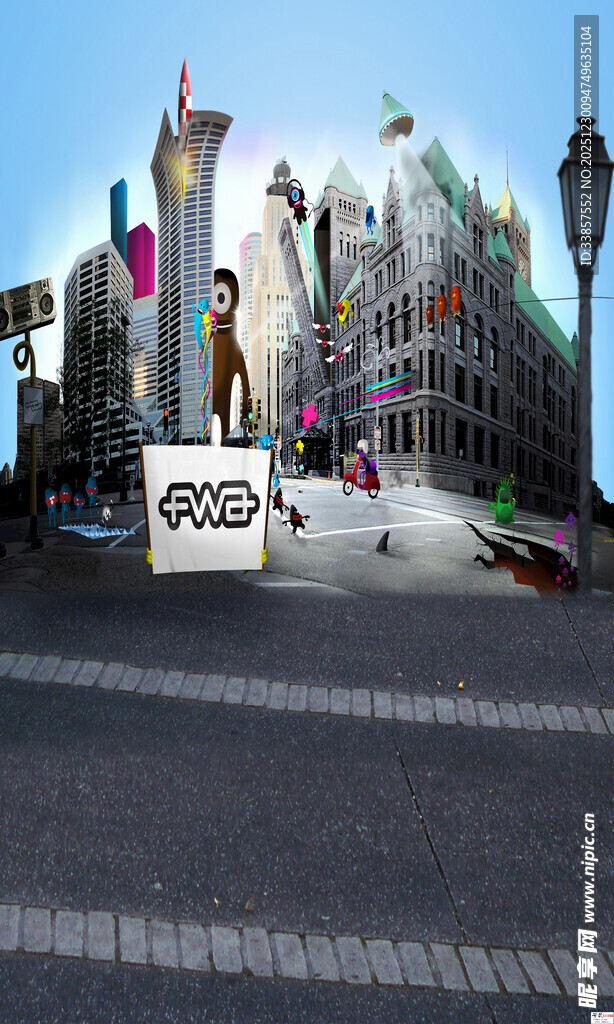 城市街头时尚展示场景