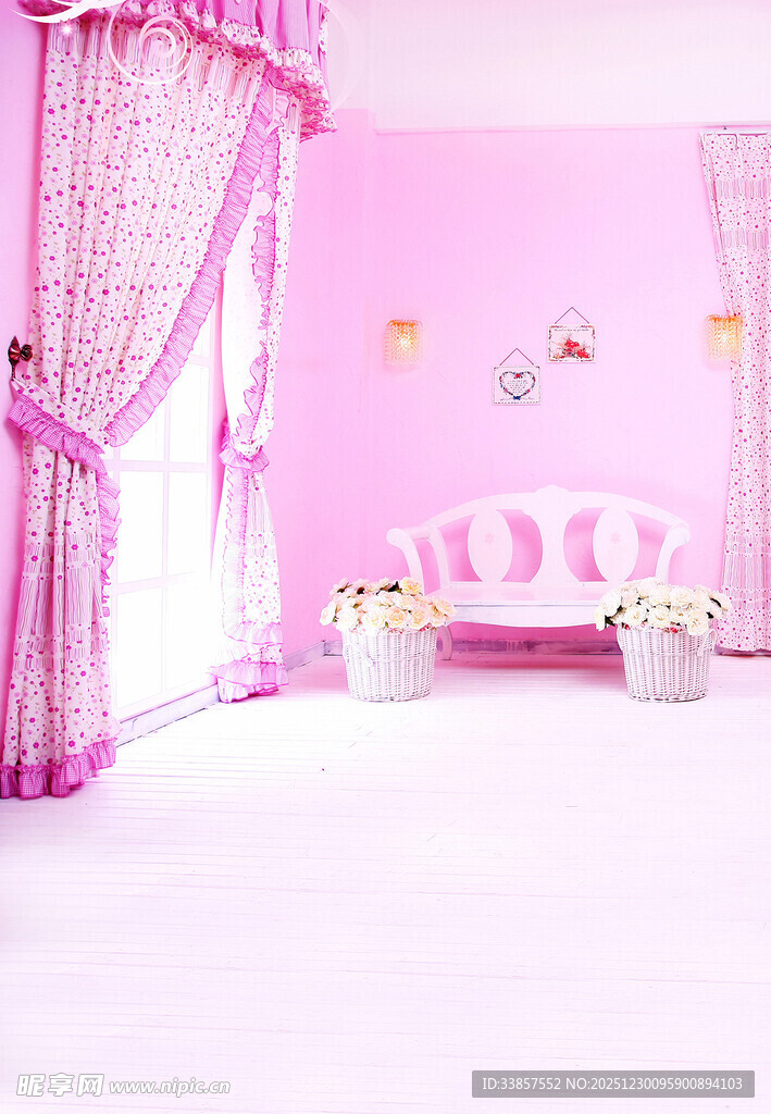 梦幻粉色儿童房布置