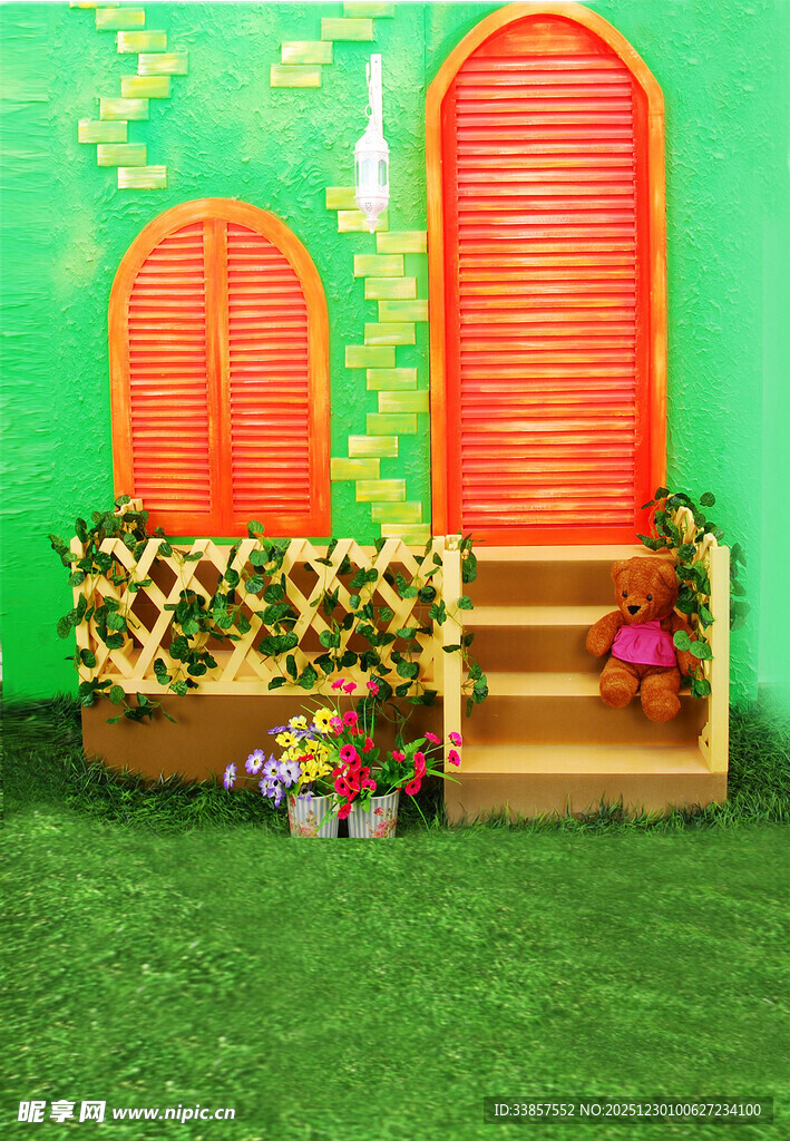 户外绿植装饰的门景