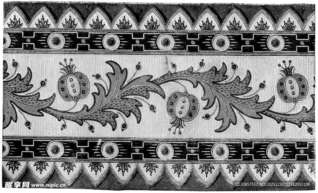 黑白花纹图案地毯设计