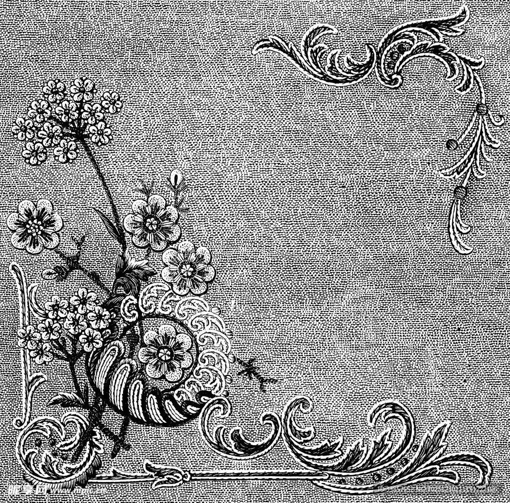 复古花卉装饰图案元素