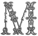 复古装饰风格字母M