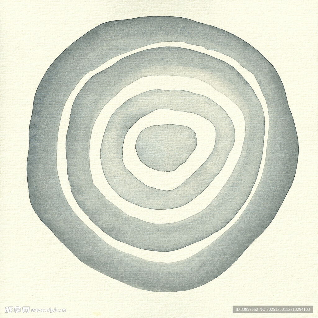 水墨风格环形抽象图案