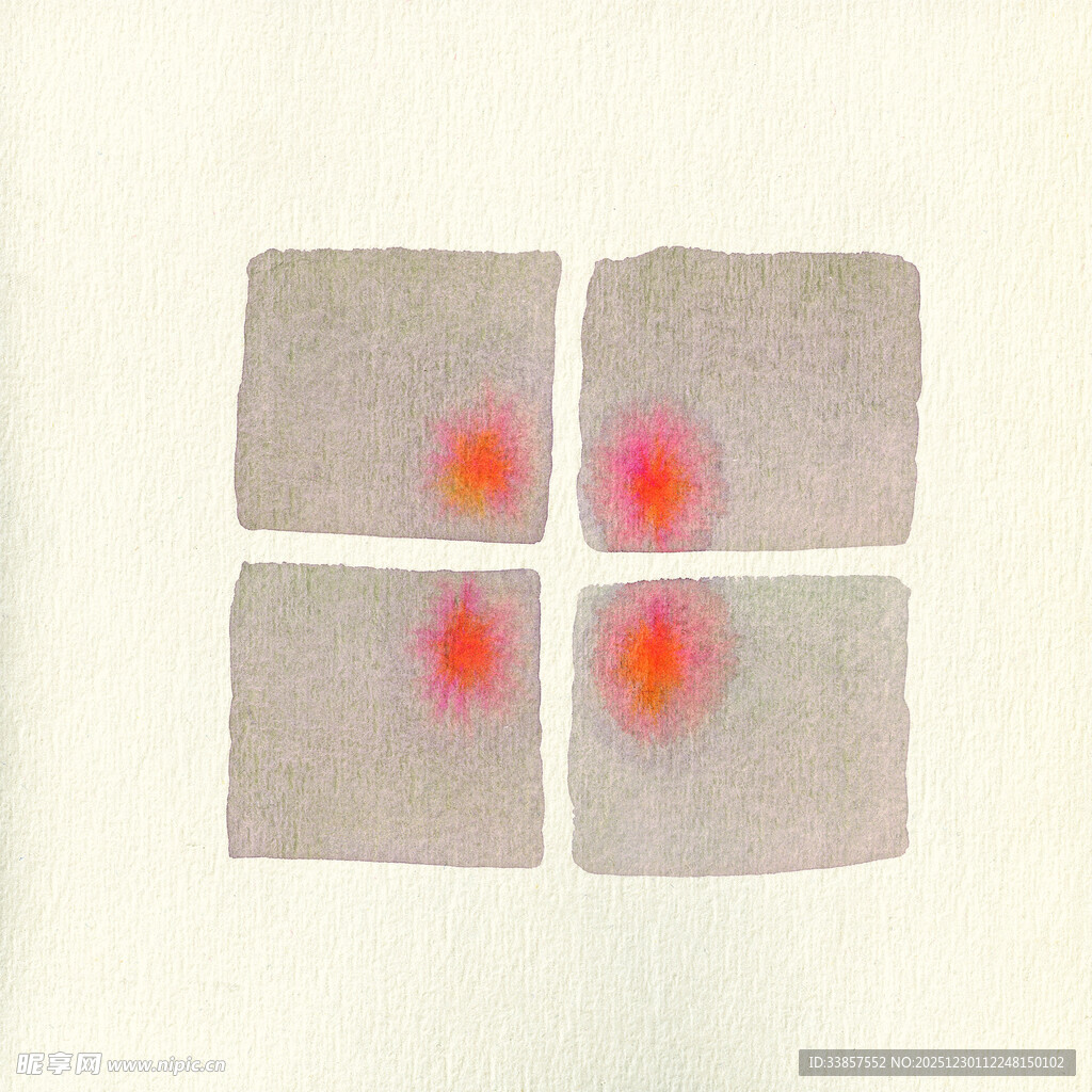 四格抽象艺术色块图案