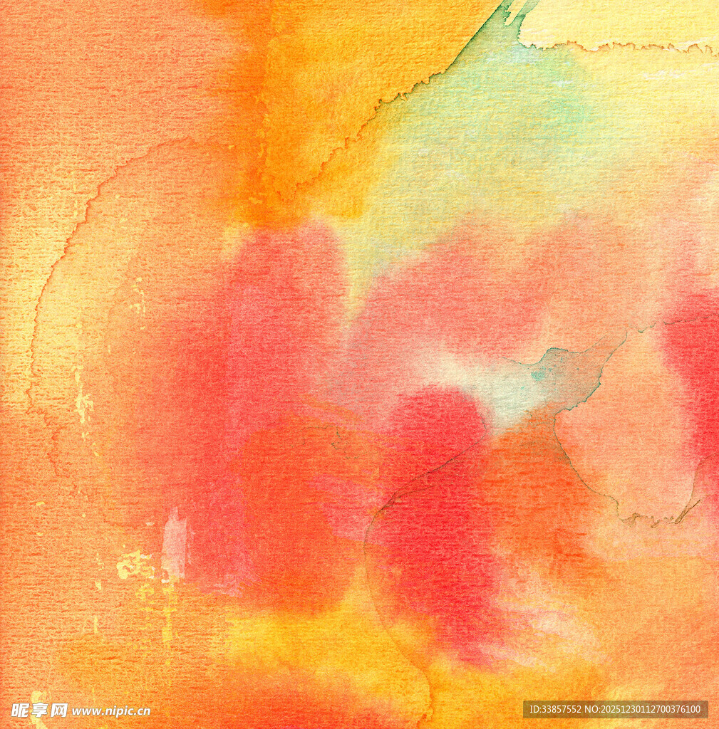 抽象水彩画色彩斑斓画面