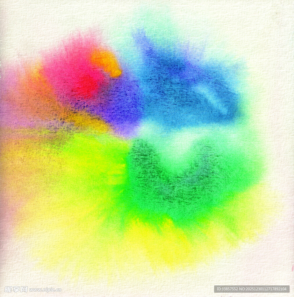 多彩梦幻水彩抽象图案