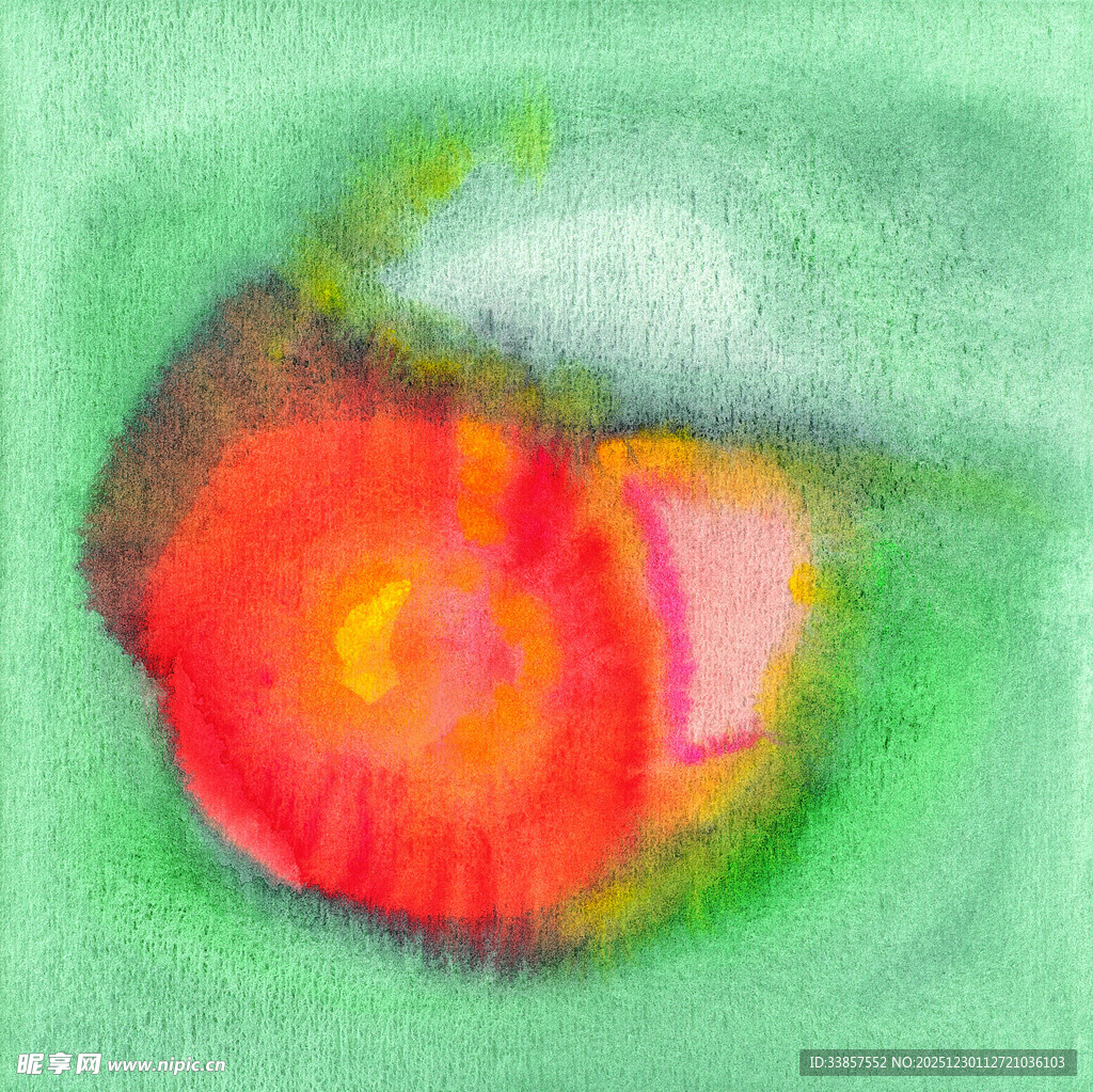 抽象水彩绘就的鲜艳花朵