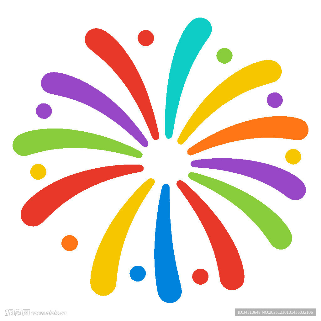 多彩放射状抽象图案