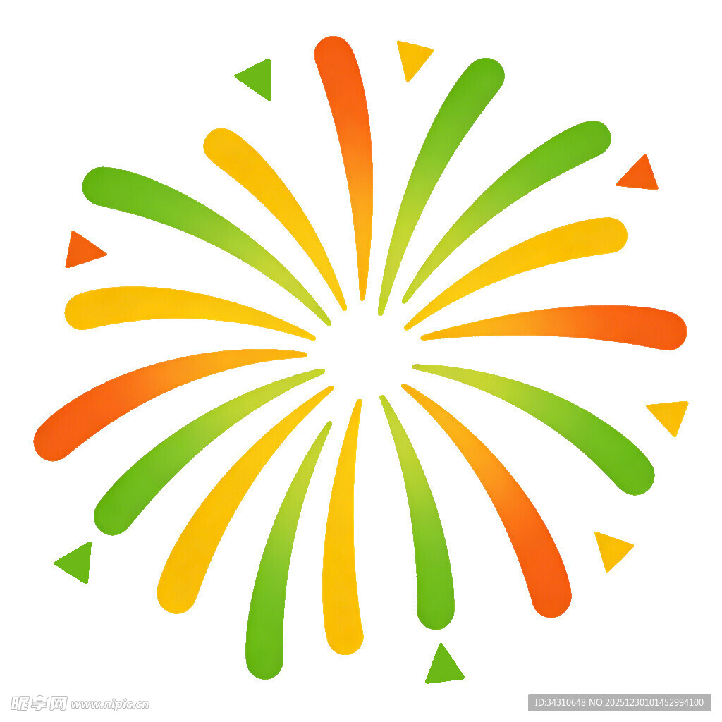 多彩放射状几何图案元素