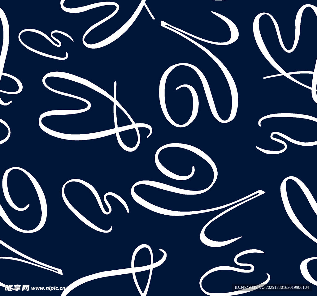 手写风格字母无缝图案