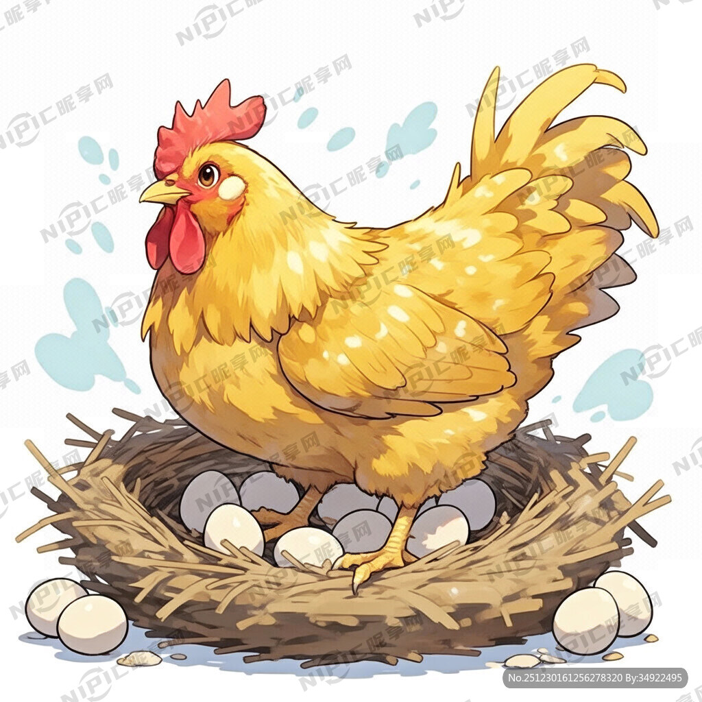 一只金黄色的母鸡 需要正视图
