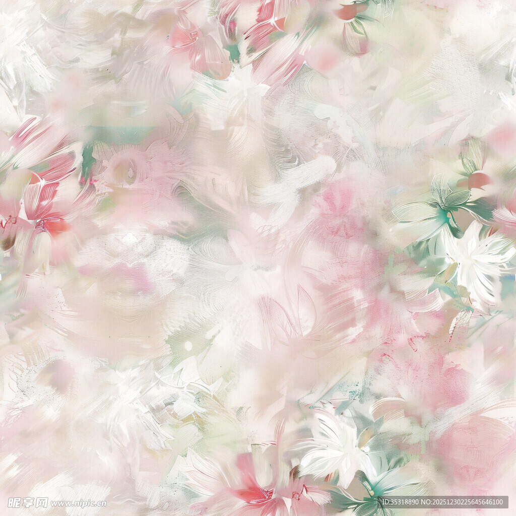 梦幻花卉水彩背景图案