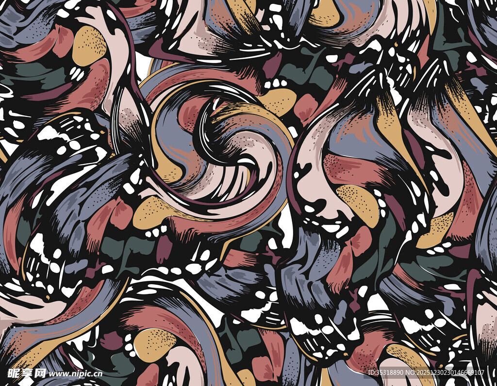 抽象多彩线条图案纹理