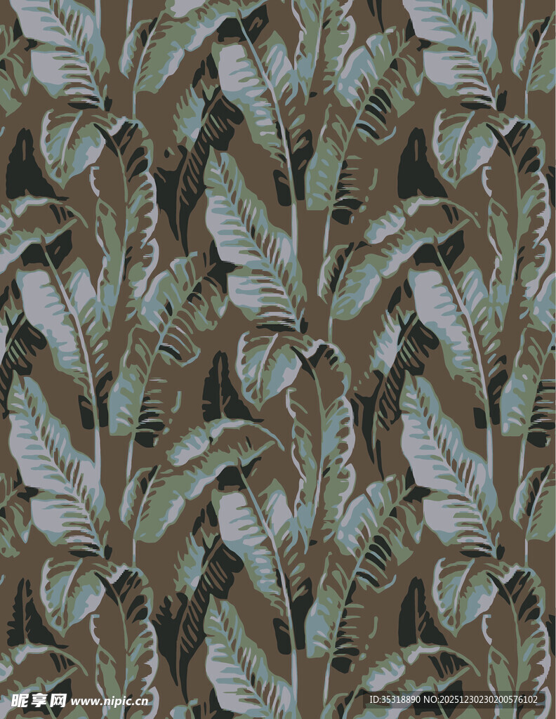 复古风植物图案纹理