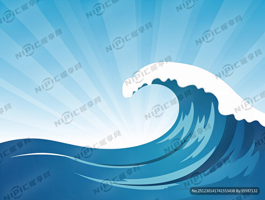 海浪背景天蓝色