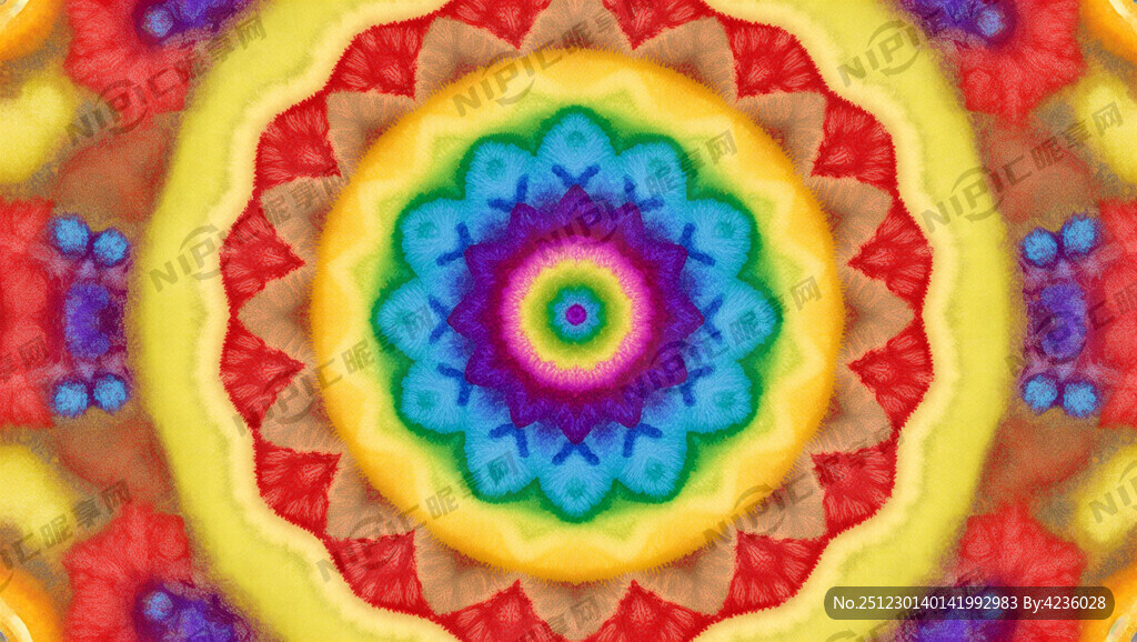 曼陀罗花纹 彩色