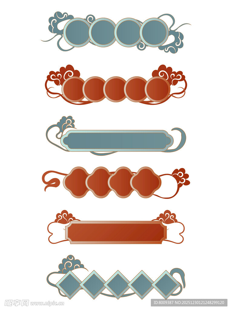 中式传统复古花纹装饰条