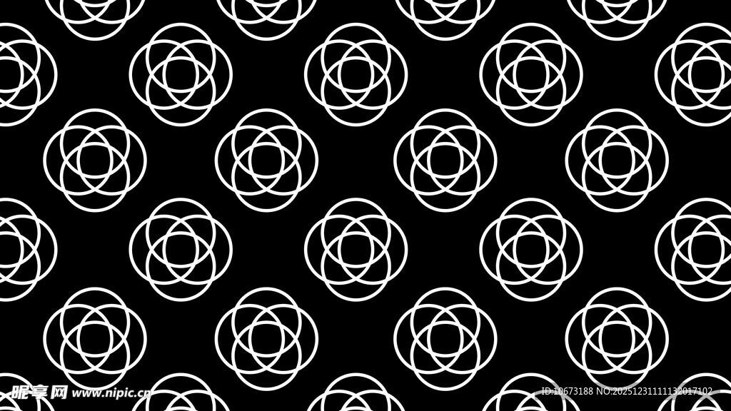 黑色底白色几何花纹图案