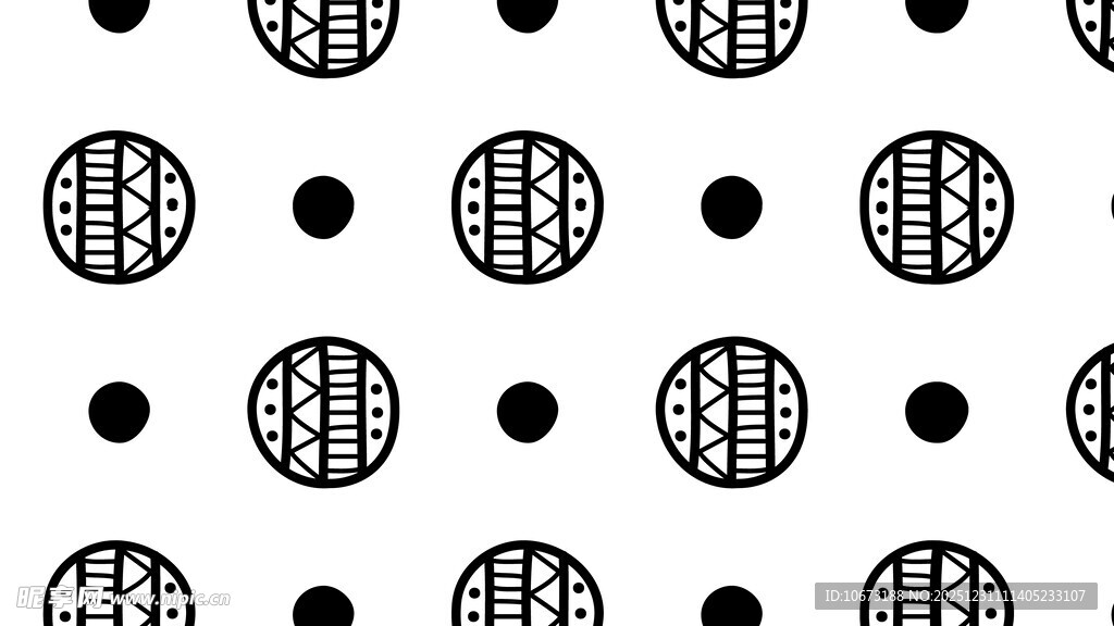 黑白圆点几何图案背景