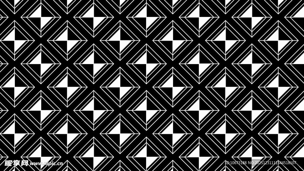 黑白几何图案无缝背景