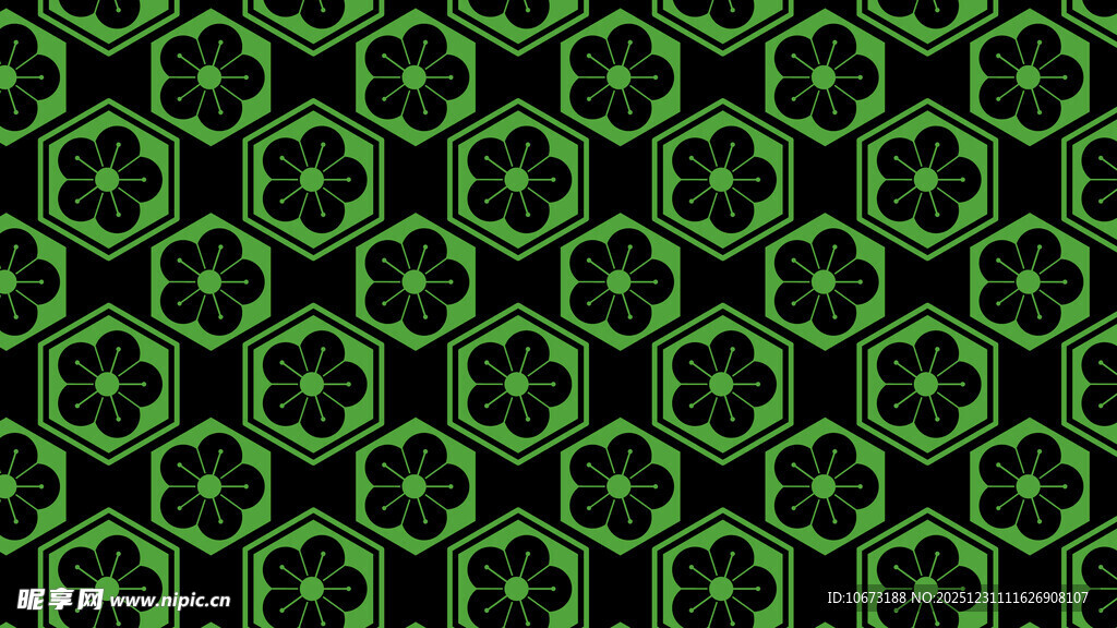 绿色几何花纹图案背景