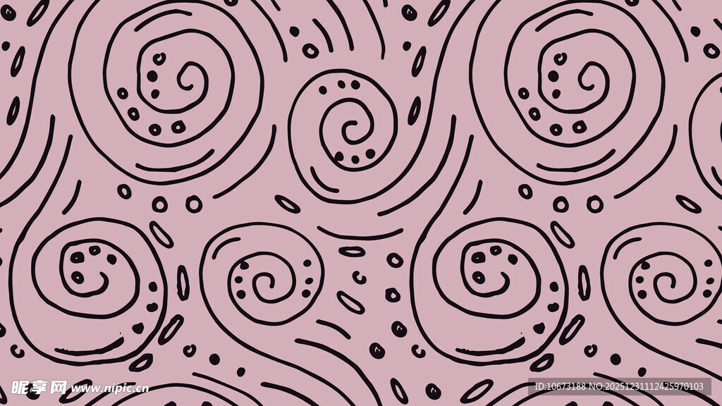 粉色螺旋线条抽象图案