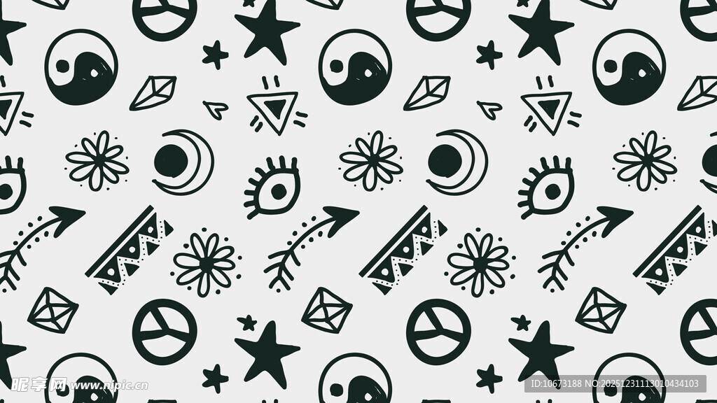 黑白潮流图案背景素材