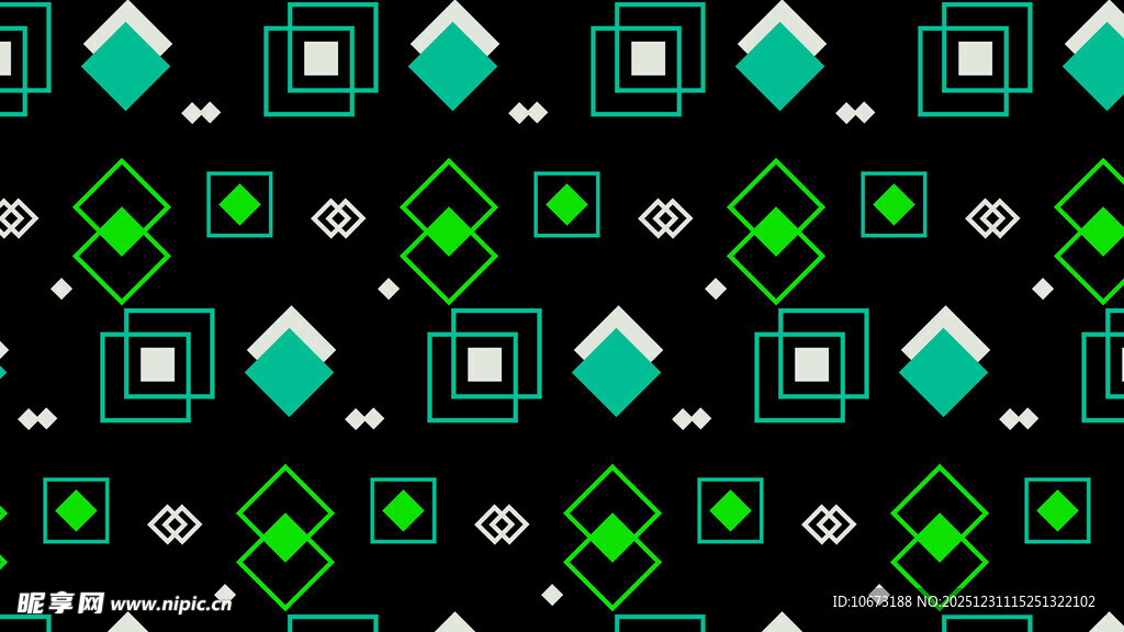 几何绿黑图案设计背景