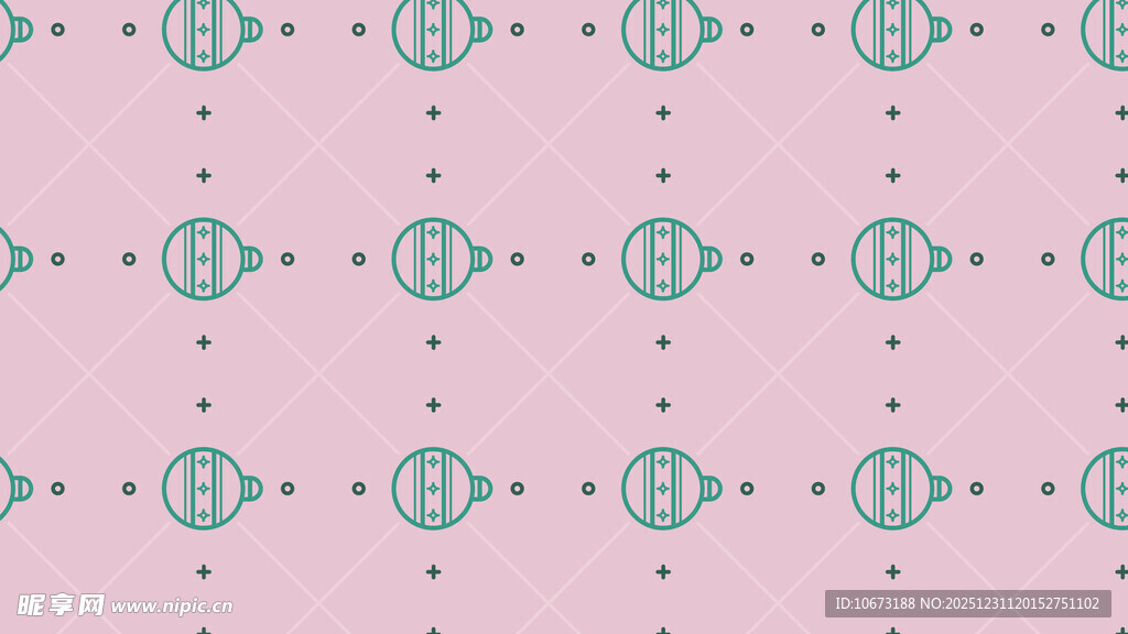 粉色底绿色几何图案纹理