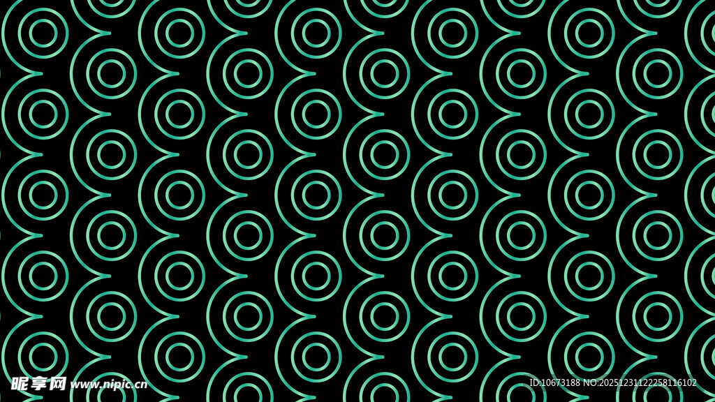绿色环形图案无缝背景